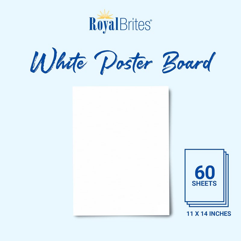 Royal Brites White Poster Board, Classic Presentation Board, 11 x 14 Inches (60 Pack) - Image 2